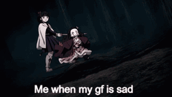 Nezuko Running When GF Is Sad Meme GIF