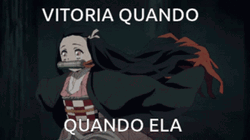 Nezuko With Bamboo Muzzle Running GIF
