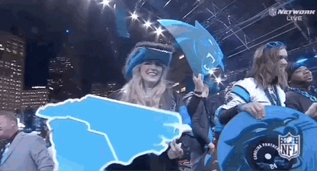 NFL Draft Cute Girl Fan Cheering GIF