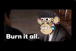 NFT Monkey Burn It GIF