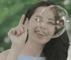 Nguyen Thithuy Chi Popping A Bubble  GIF