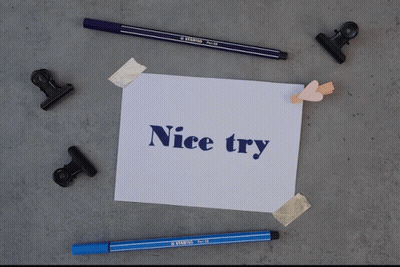 Nice Try Paper GIF