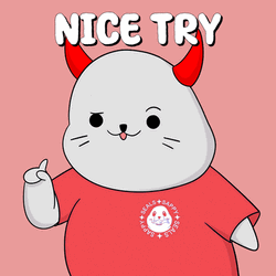 Nice Try White Seal With Red Horns GIF