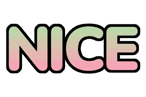 Nice Word In Pink And Green Sticker
