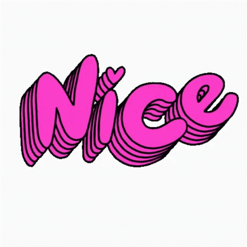 Nice Word In Pink With Hearts GIF