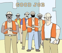 Nice Work Clapping Workers GIF