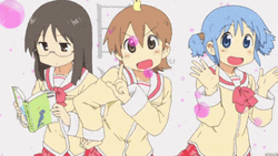 Nichijou Girls Dancing Kawaii GIF