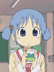 Nichijou Mio Drinking GIF
