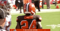 Nick Chubb Low Five With Fellow Member GIF