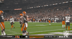 Nick Chubb Touchdown Celebration With Fellow Members GIF