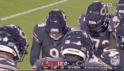 Nick Foles Discussing With Chicago Bears Teammates GIF