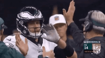 Nick Foles High Five With Philadelphia Eagles Coach GIF