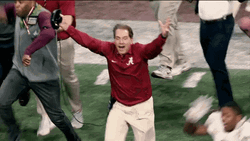 Nick Saban Running Win GIF