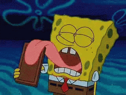 Nickelodeon Spongebob Squarepants Licking Chocolate Bar GIF