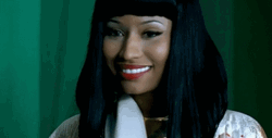 Nicki Minaj Fading Smile Blank Stare GIF