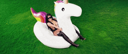 Nicki Minaj Riding The Floaties GIF