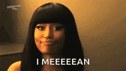 Nicki Shrug GIF