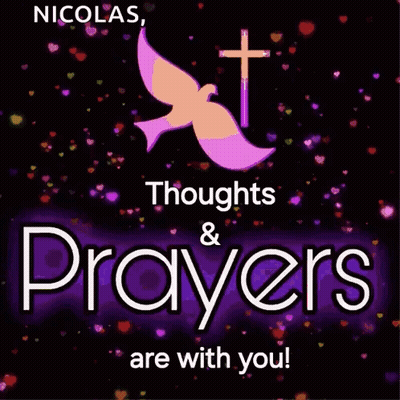 Nicolas Thoughts And Prayers Are With You With A Dove And Cross GIF