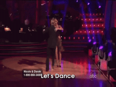 Nicole And Derek Dancing Saying Let's Dance GIF
