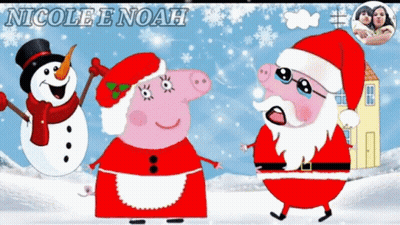 Nicole E Noah Shows A Pig Dressed As Santa GIF