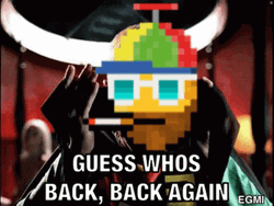 Nifty Nuggets Saying Guess Whos Back GIF