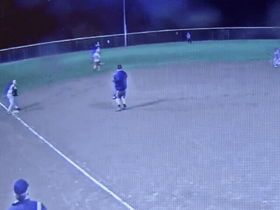 Night Baseball Game Man In Blue Shirt GIF