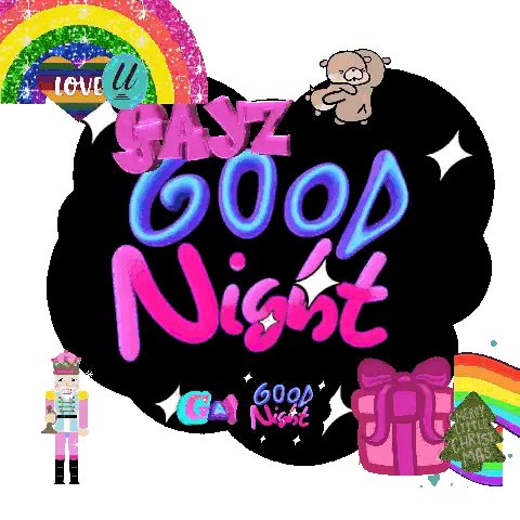 Night Greeting Nutcracker Rainbow Sticker
