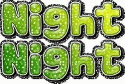 Night Night Green Sparkle Text GIF