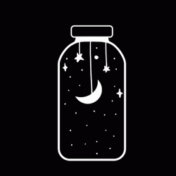 Night Sky Moon Stars Jar GIF