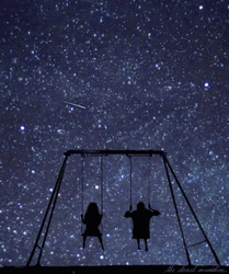 Night Sky Shooting Star Couple Swing