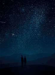 Night Sky Stargazing Couple