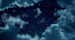 Night Sky Stars Moving Clouds GIF