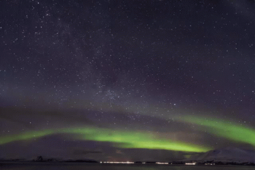 Night Sky With Aurora Borealis GIF