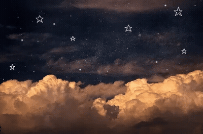 Night Sky With Clouds And Stars GIF