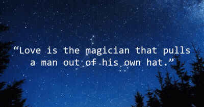 Night Sky With Love Is The Magician Quote GIF