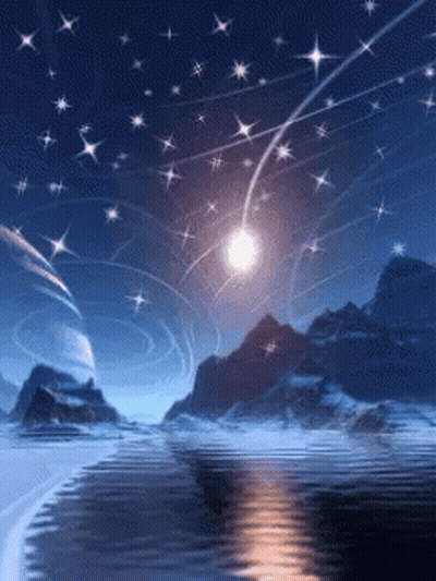 Night Sky With Shooting Star GIF