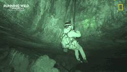 Night Vision Guy Going Down Tunnel GIF