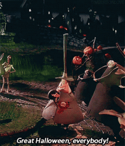 Nightmare Before Christmas Witch Saying Great Halloween Everybody GIF
