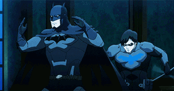 Nightwing And Batman Fighting Enemies GIF