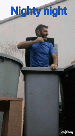 Nighty Night On The Trash Bin GIF