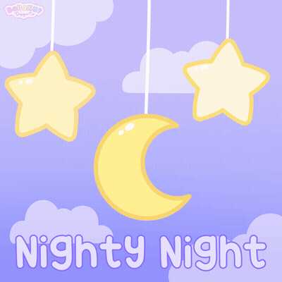 Nighty Night Poster With Moon And Stars GIF