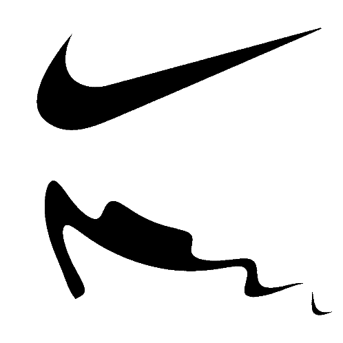 Nike Logo In Black And White Sticker