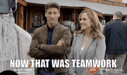 Nikki Deloach And Andrew Walker Team Work GIF