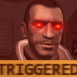 Niko Bellic Laser Eyes Triggered Meme GIF