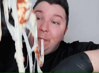 Nikocado Avocado Eating Mozzarella Pizza GIF