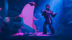 Nimona Movie Man And Shark Dancing GIF