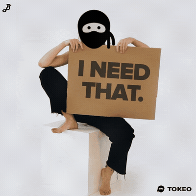Ninja Holding Sign Saying I Need That GIF