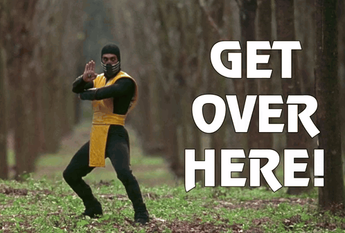 Ninja In Woods Get Over Here GIF