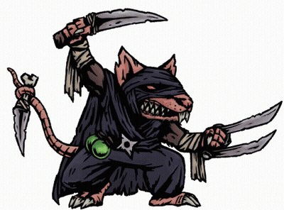 Ninja Rat Holding Swords GIF