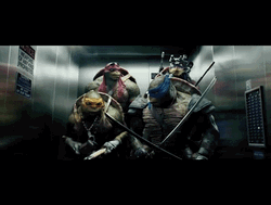 Ninja Turtle Live Action Elevator Dance GIF